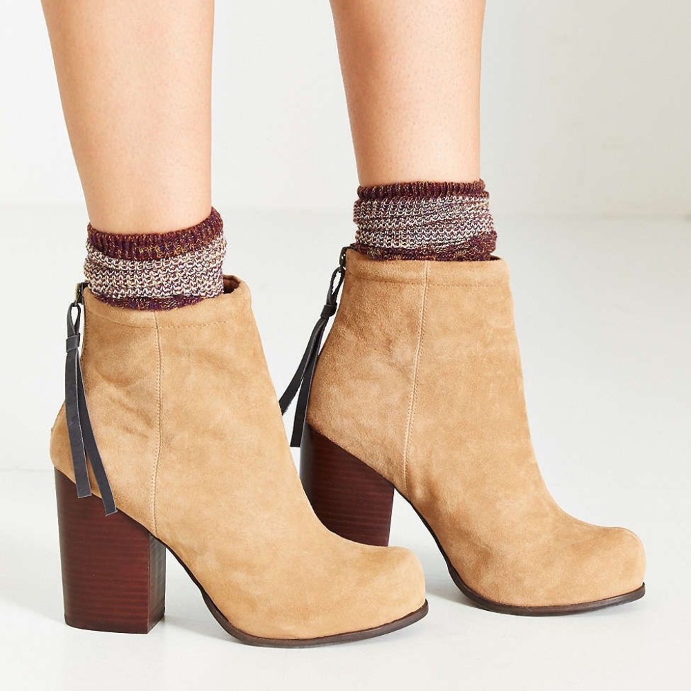 Jeffrey Campbell Rumble Tan Wood Block Booties - Picture 8 of 8
